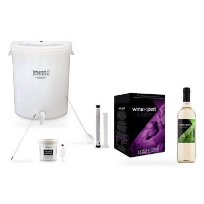 Winexpert Classic Wine Making Starter Kit with California Chardonnay - kit, fermenter and equipment