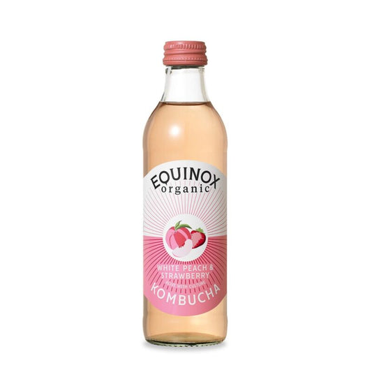 White Peach & Strawberry Kombucha - 12 pack