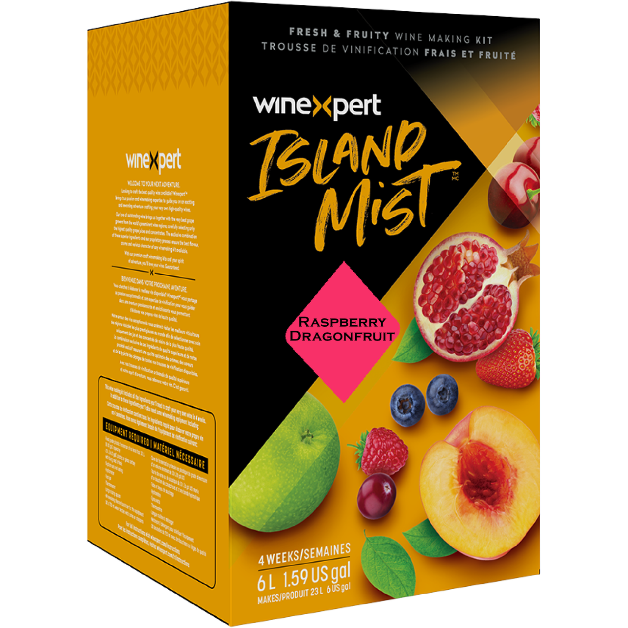 Island Mist Raspberry Dragon Fruit 6L wine kit box - makes 30 bottles of fruit wine