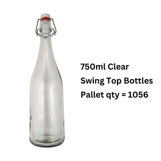 750ml Clear Swing Top Bottles Pallet