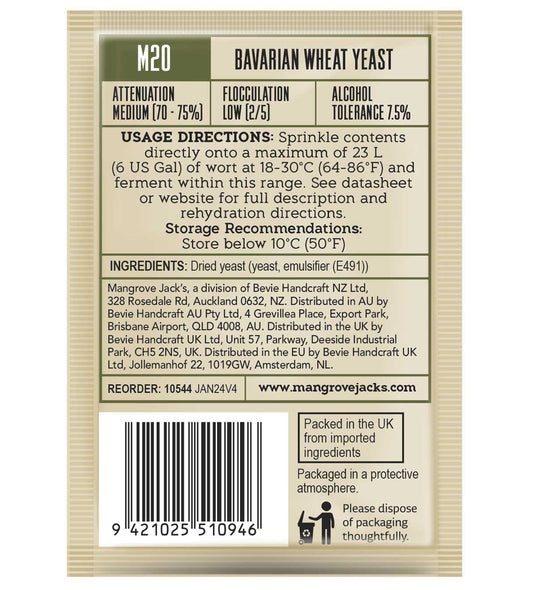 Mangrove Jacks Craft Series Bavarian Wheat Yeast M20 – supplier photo