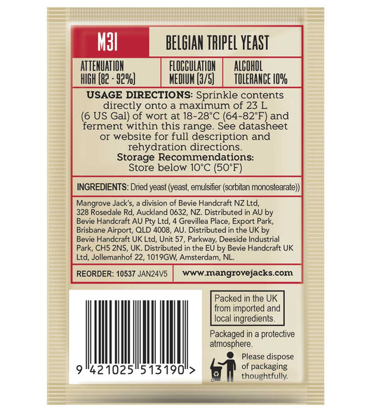 Mangrove Jacks Craft Series Belgian Tripel Yeast M31 – supplier photo