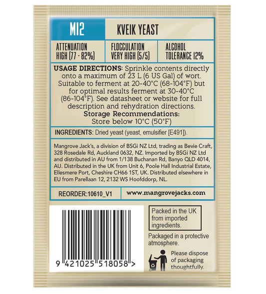 Mangrove Jacks Craft Series Kveik Yeast M12 – supplier photo