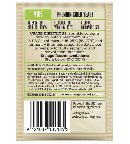 Mangrove Jacks Craft Series Premium Cider Yeast M08 – supplier photo