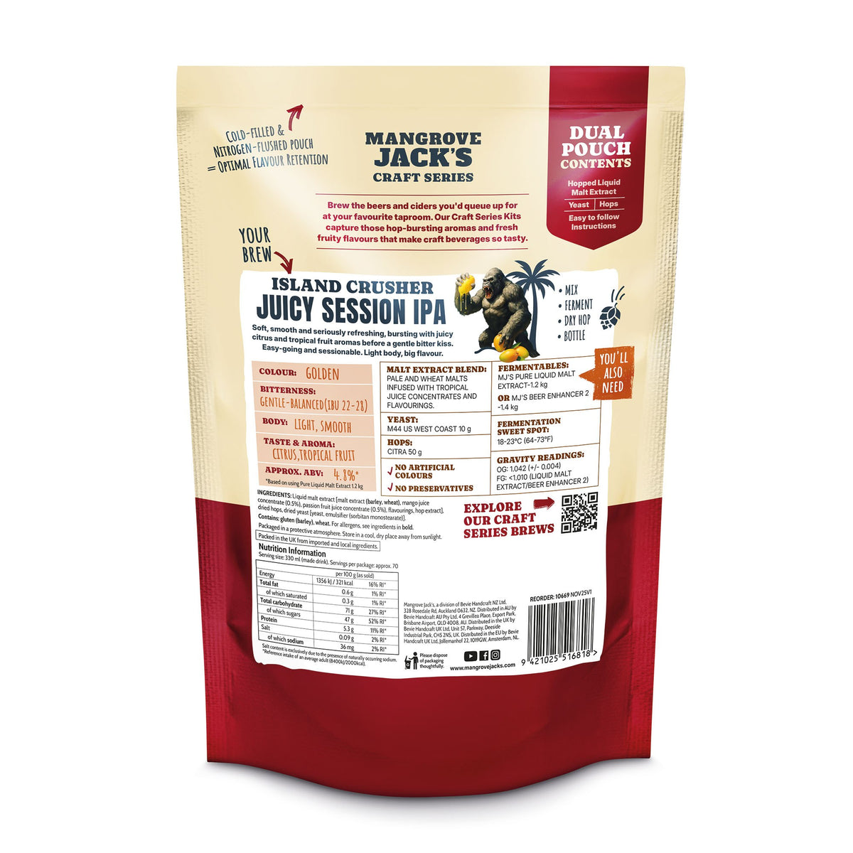 Mangrove Jacks Craft Series - Juicy Session IPA Home Brew Kit – back