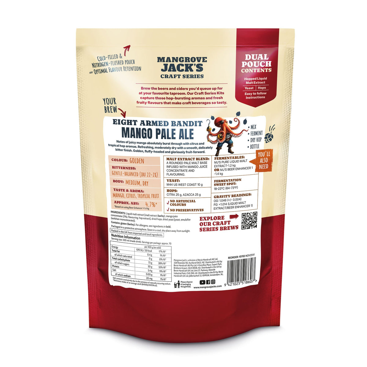 Mangrove Jacks Craft Series - Mango Pale Ale Home Brew Kit – back
