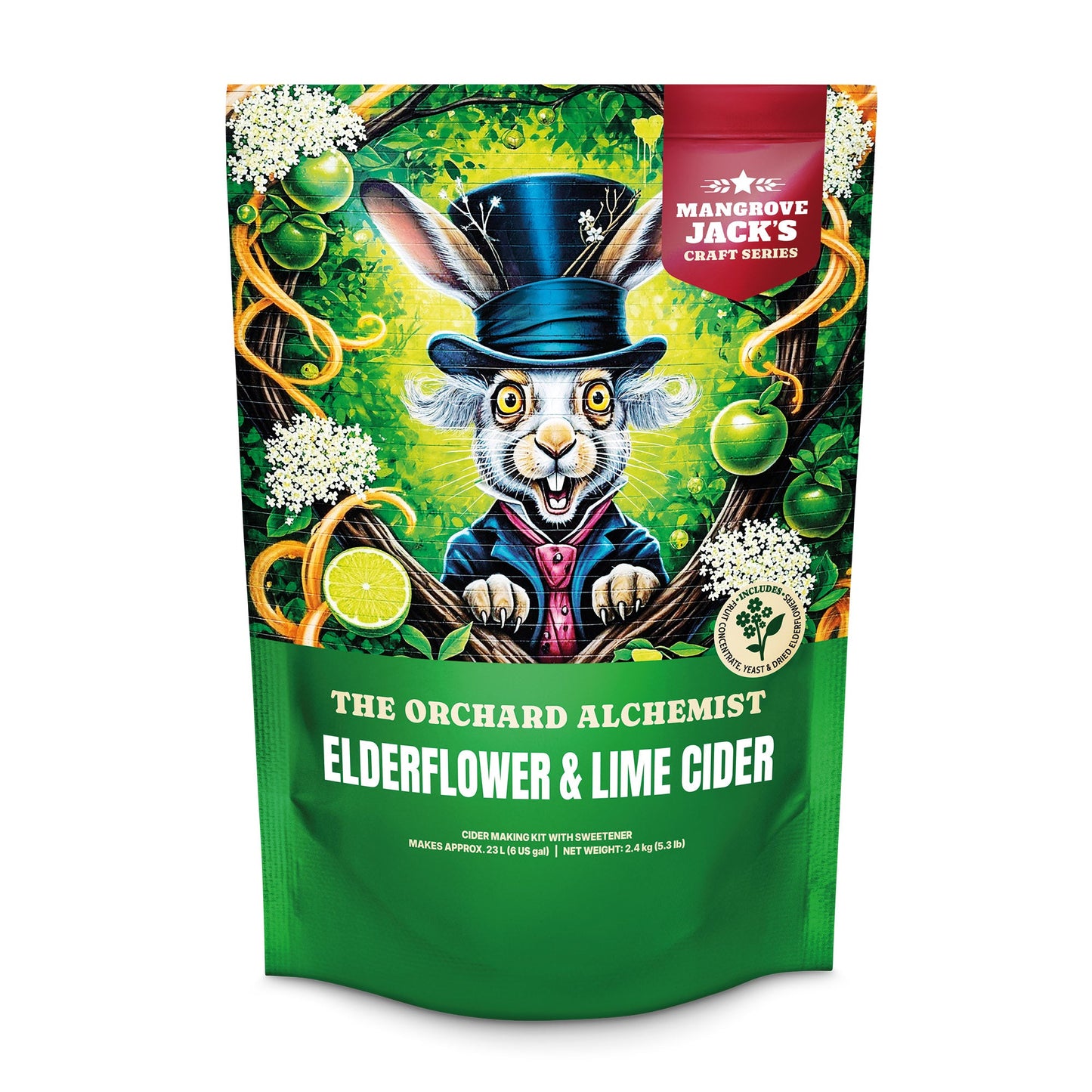 Mangrove Jack's Craft Series Elderflower & Lime Cider 2.4kg home brew cider kit pouch