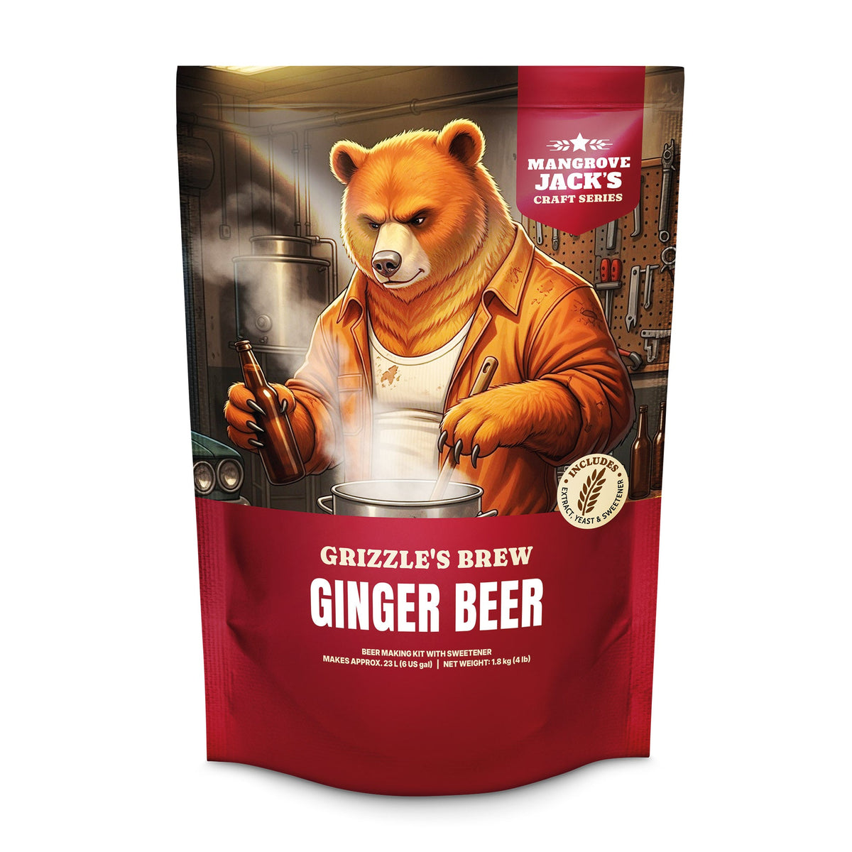 Mangrove Jack's Craft Series Ginger Beer 1.8kg home brew kit pouch