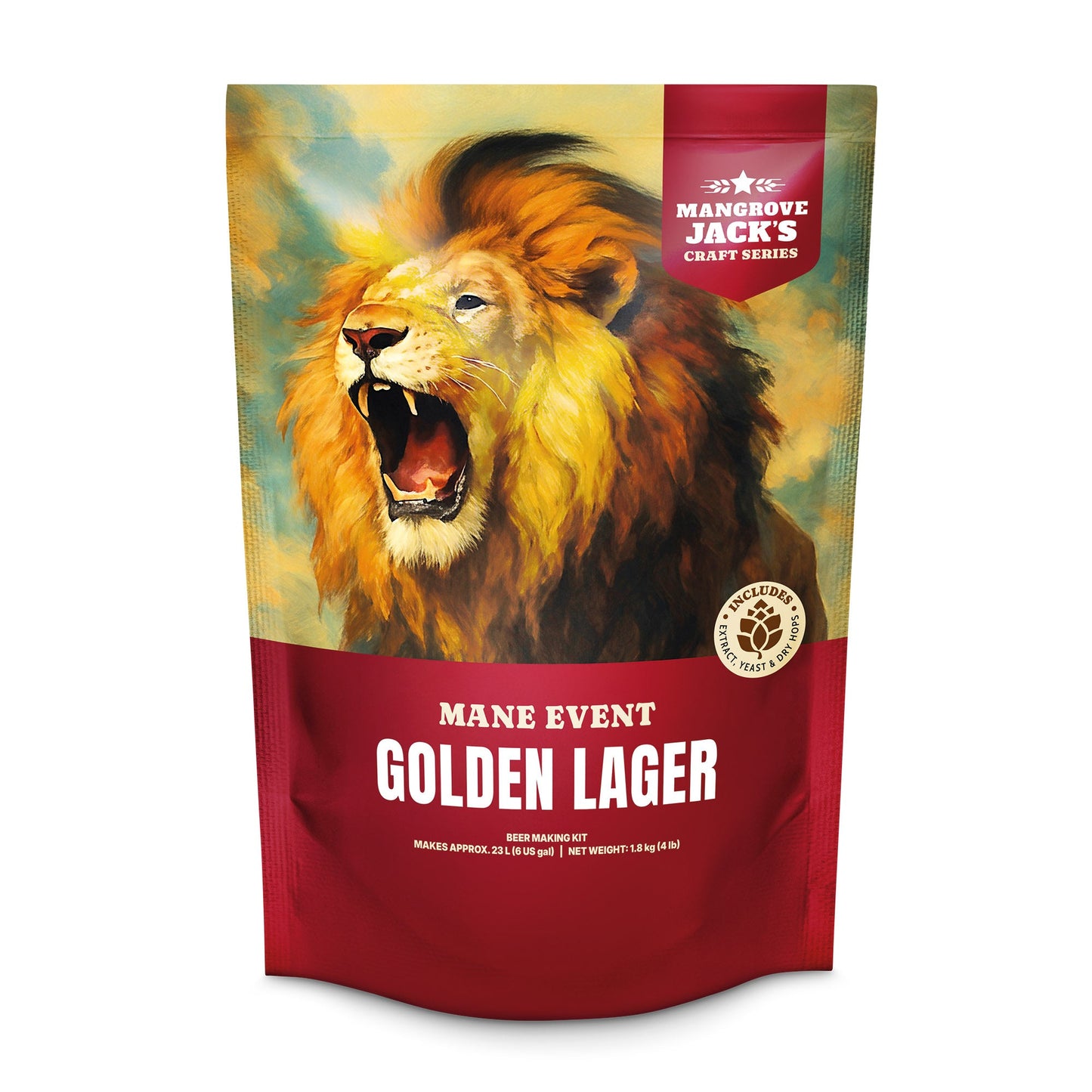 Mangrove Jack's Craft Series Golden Lager with dry hops 1.8kg home brew beer kit pouch