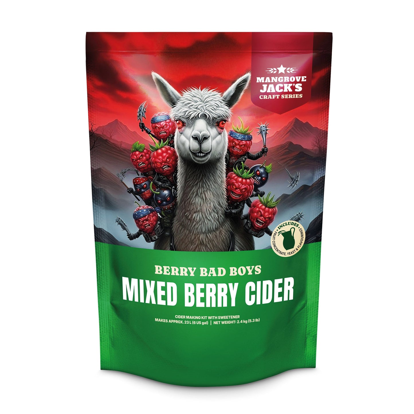 Mangrove Jack's Craft Series Mixed Berry Cider 2.4kg home brew cider kit pouch