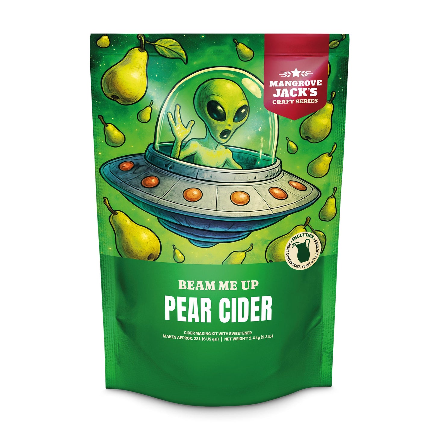 Mangrove Jack's Craft Series Pear Cider 2.4kg home brew cider kit pouch
