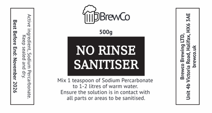 Brewco Sodium Percarbonate Non Rinse Sanitiser 500g
