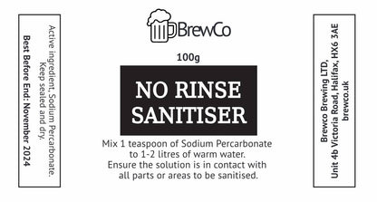 Brewco Sodium Percarbonate Non Rinse Sanitiser 100g