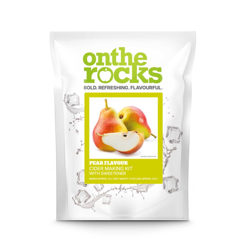 On The Rocks Pear flavour cider making kit — makes approx 23L, 5.5% ABV