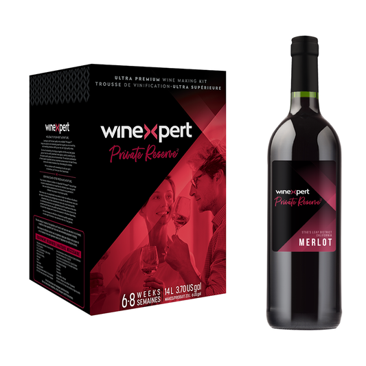 Winexpert Private Reserve California Stags Leap Merlot wine kit box - makes 30 bottles