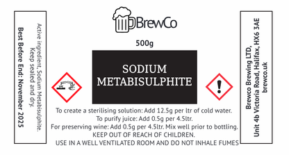 Brewco Sodium Metabisulphite 500g – main product photo