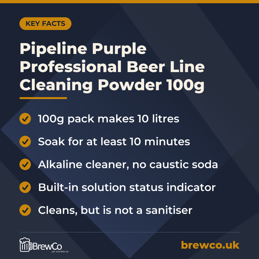 Pipeline Purple Professional Beer Line Cleaning Powder 100g – key facts