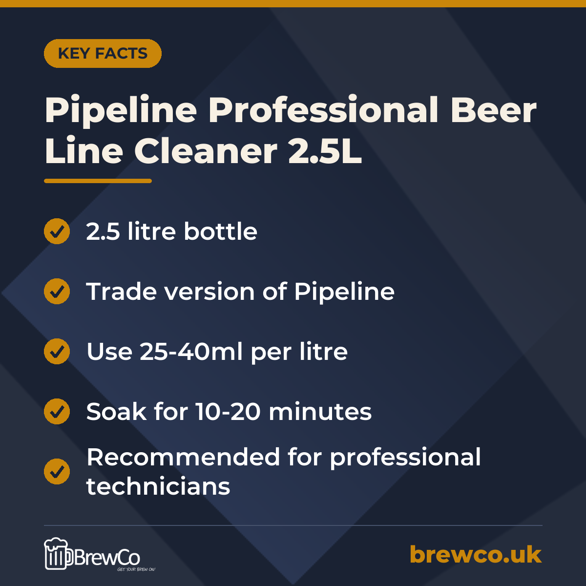 Pipeline Professional Beer Line Cleaner 2.5L – key facts