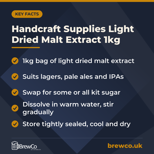 Handcraft Supplies Light Dried Malt Extract 1kg – key facts