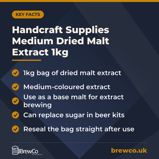 Handcraft Supplies Medium Dried Malt Extract 1kg – key facts