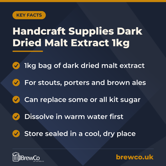 Handcraft Supplies Dark Dried Malt Extract 1kg – key facts