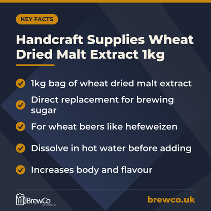 Handcraft Supplies Wheat Dried Malt Extract 1kg – key facts