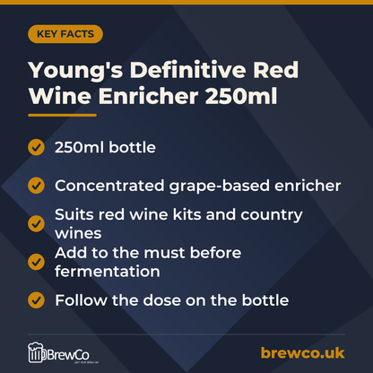 Young's Definitive Red Wine Enricher 250ml – key facts