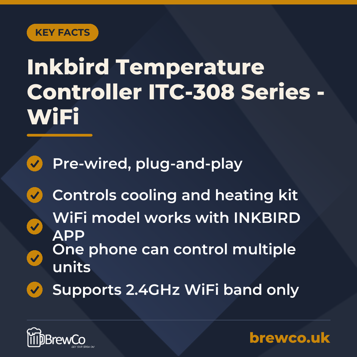 Inkbird Temperature Controller ITC-308 Series - WiFi – key facts