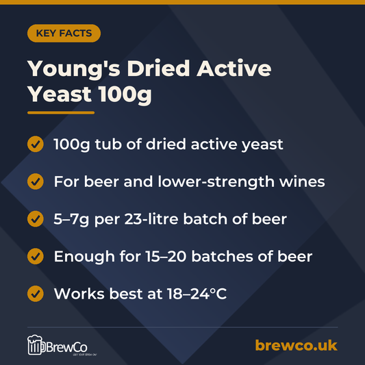 Young's Dried Active Yeast 100g – key facts