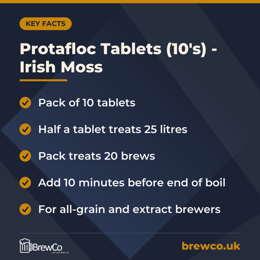 Protafloc Tablets (10's) - Irish Moss – key facts
