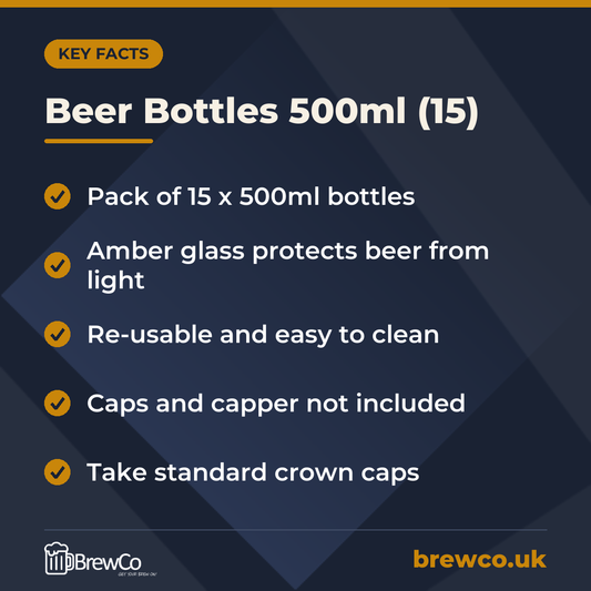 Beer Bottles 500ml (15) – key facts