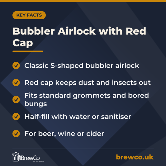Bubbler Airlock with Red Cap – key facts