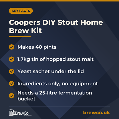 Coopers DIY Stout Home Brew Kit – key facts