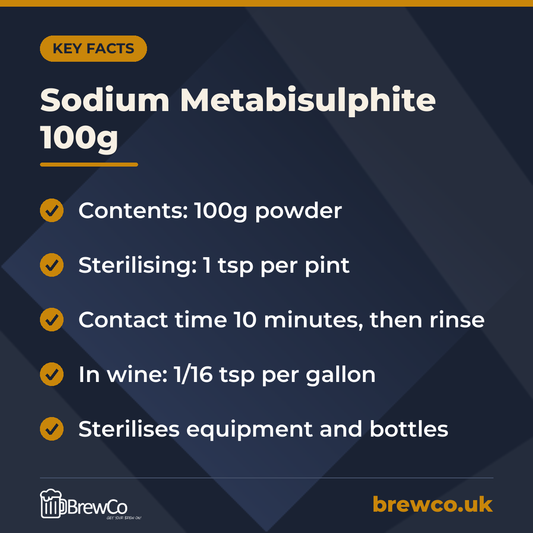 Sodium Metabisulphite 100g – key facts