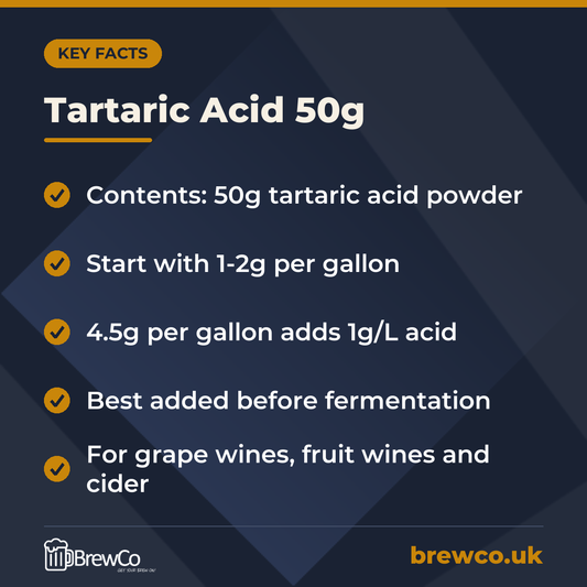 Tartaric Acid 50g – key facts