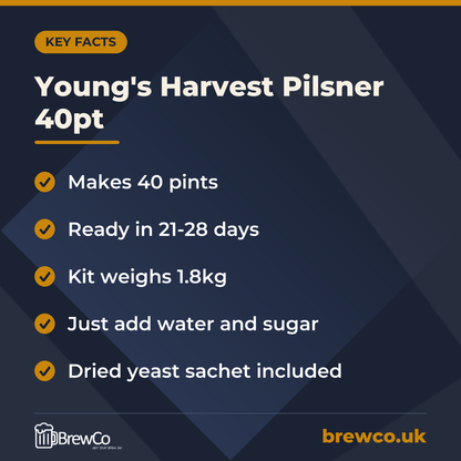 Young's Harvest Pilsner 40pt – key facts