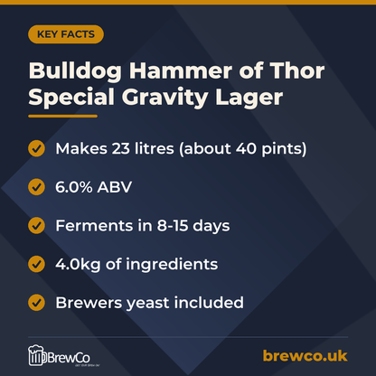 Bulldog Hammer of Thor Special Gravity Lager – key facts