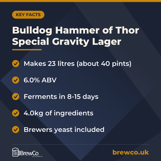 Bulldog Hammer of Thor Special Gravity Lager – key facts