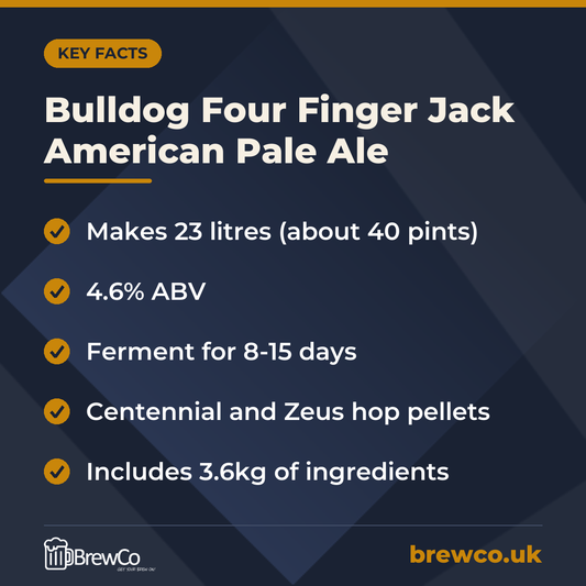 Bulldog Four Finger Jack American Pale Ale – key facts