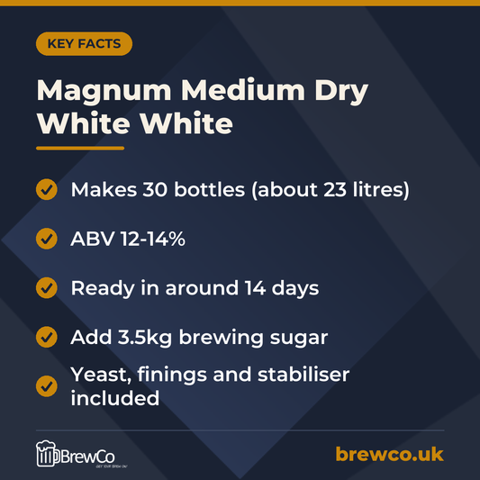 Magnum Medium Dry White White – key facts