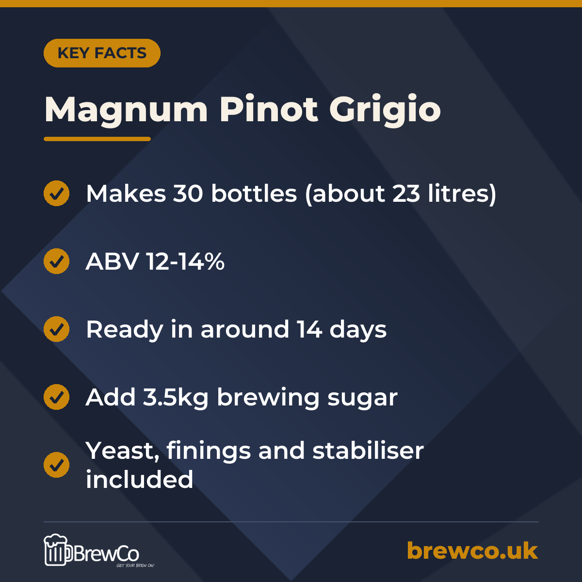 Magnum Pinot Grigio – key facts