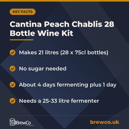 Cantina Peach Chablis 28 Bottle Wine Kit – key facts