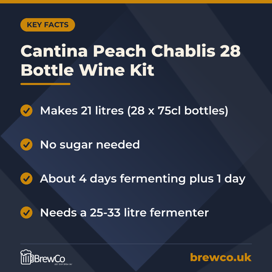 Cantina Peach Chablis 28 Bottle Wine Kit – key facts