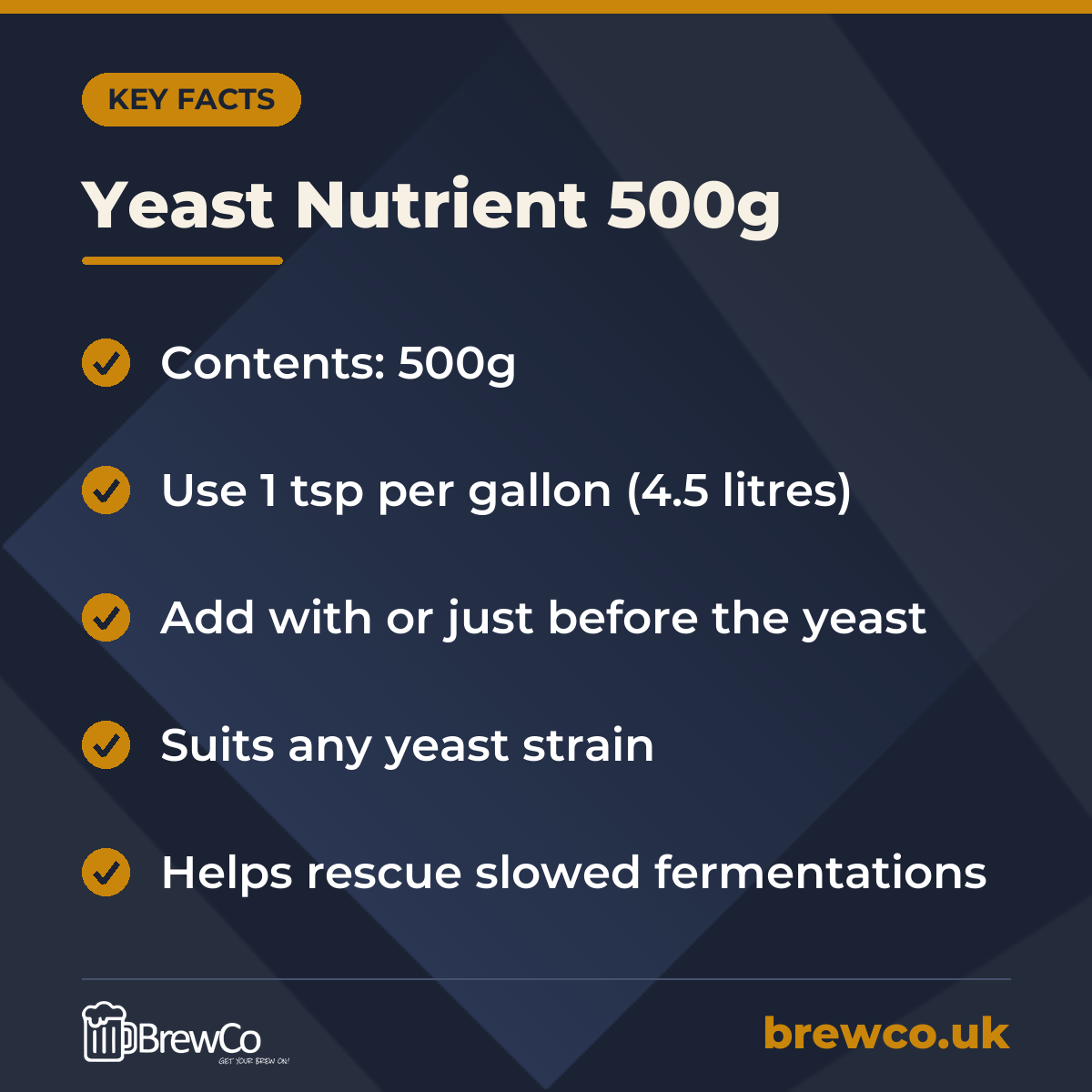 Yeast Nutrient 500g – key facts
