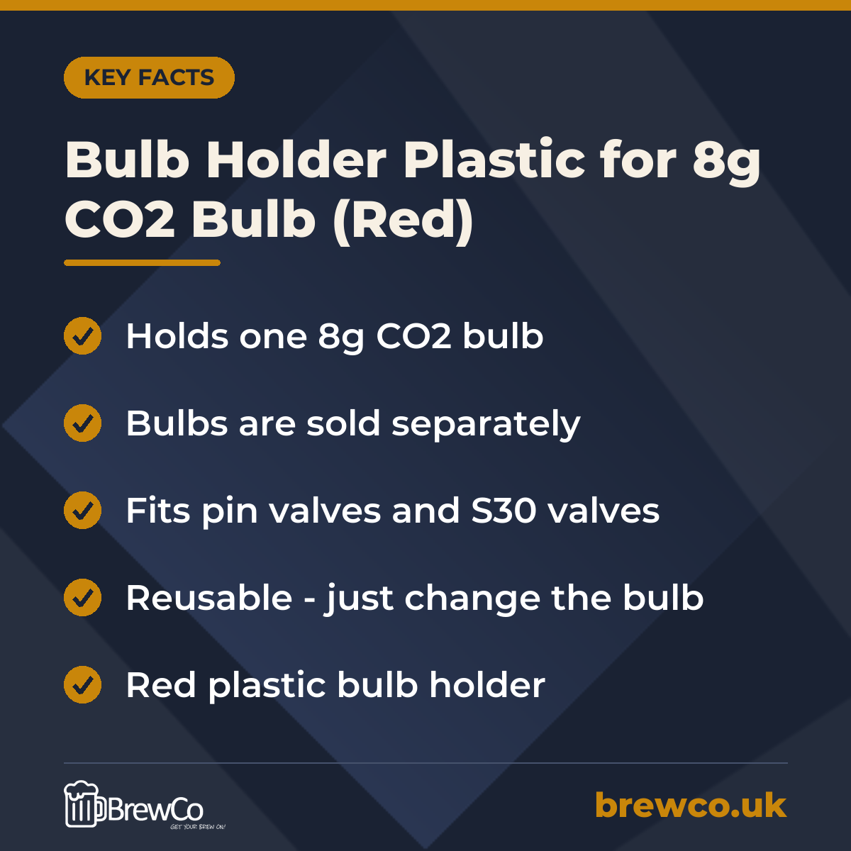 Bulb Holder Plastic for 8g CO2 Bulb (Red) – key facts