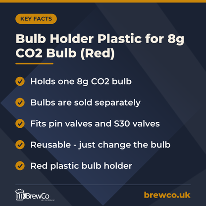 Bulb Holder Plastic for 8g CO2 Bulb (Red) – key facts