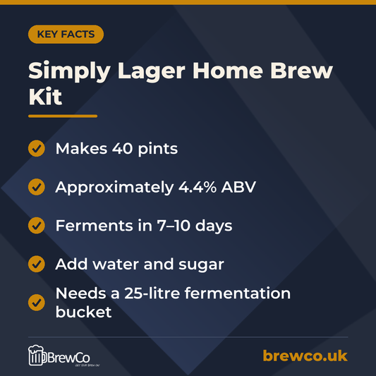 Simply Lager Home Brew Kit – key facts