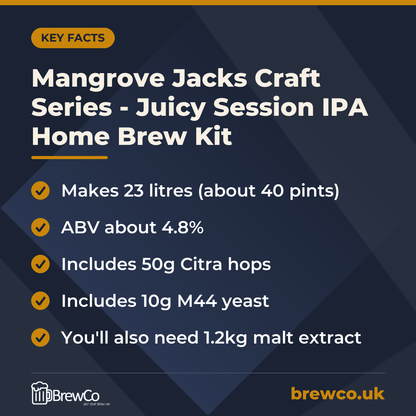 Mangrove Jacks Craft Series - Juicy Session IPA Home Brew Kit – key facts