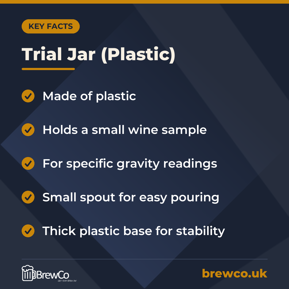 Trial Jar (Plastic) – key facts