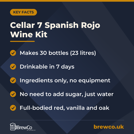 Cellar 7 Spanish Rojo Wine Kit – key facts